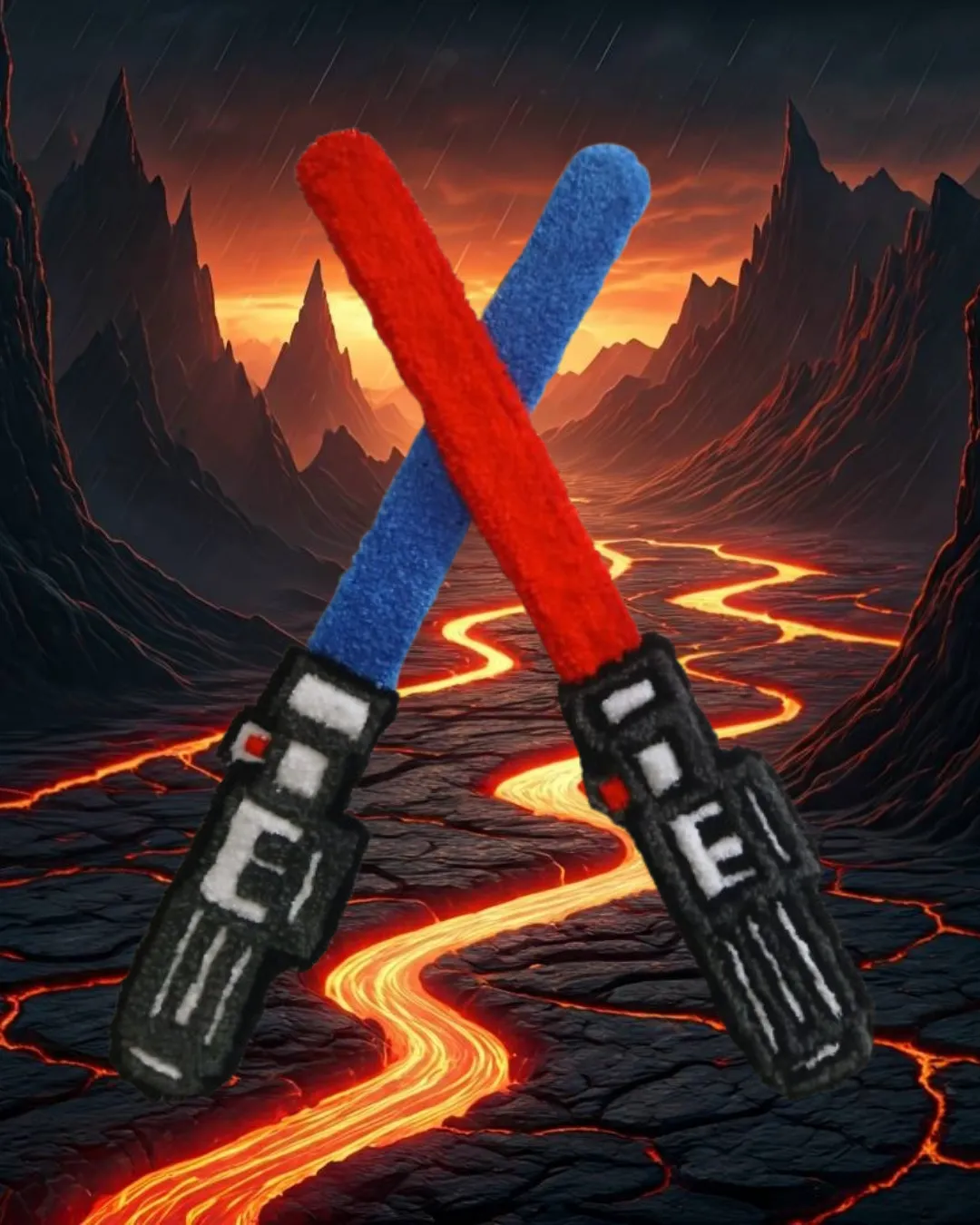 Hand-Tufted Lightsabre Keyboard Armrest